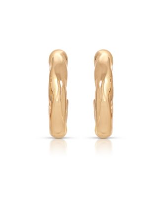 Gold Plated Molten Hoop Earrings