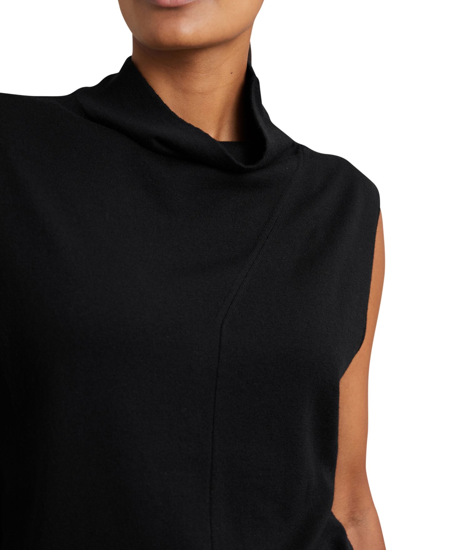 Женский топ REISS Harper Wool Slouched Sleeveless, цвет: Чёрный — фото 3