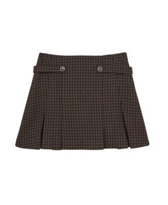Women's Wool-Blend Check Mini Skirt