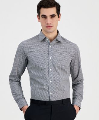 Men's Modern-Fit Circle Print Dress Shirt 