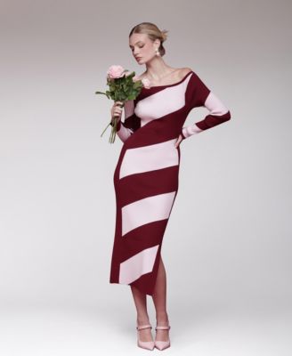 Women's Off-The-Shoulder Midi Sweater Dress