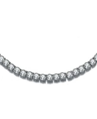 Women's Cubic Zirconia Eternity Circle Link Tennis Necklace