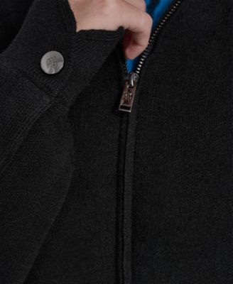 Women's Long-Sleeve Collared Zip-Front Sweater Jacket