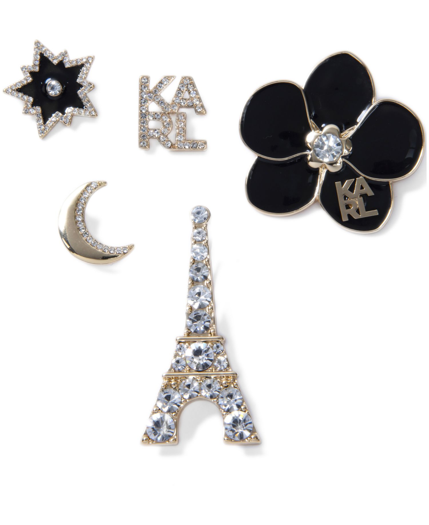 Crystal Gold-Tone Eiffel Tower Pin