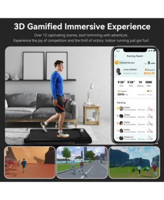 Superun 15.55*35.43 inches Smart Under Desk Treadmill, Portable Treadmill for Office with LED Display & Remote Control