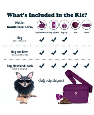 3-in-1 Dog Walk Bag & Travel Bowl with Matching Planet-Safe Dog Poop Bags