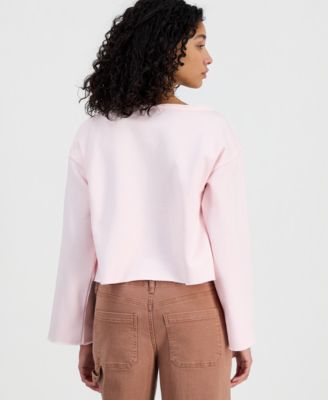 Juniors' Boat-Neck Fleece Sweatshirt