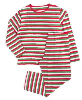 Men’s Big & Tall Two Piece Cotton Striped Holiday Pajamas