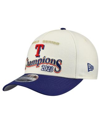 Men's Cream/Royal Texas Rangers World Series 9FORTY M-Crown A-Frame Adjustable Hat