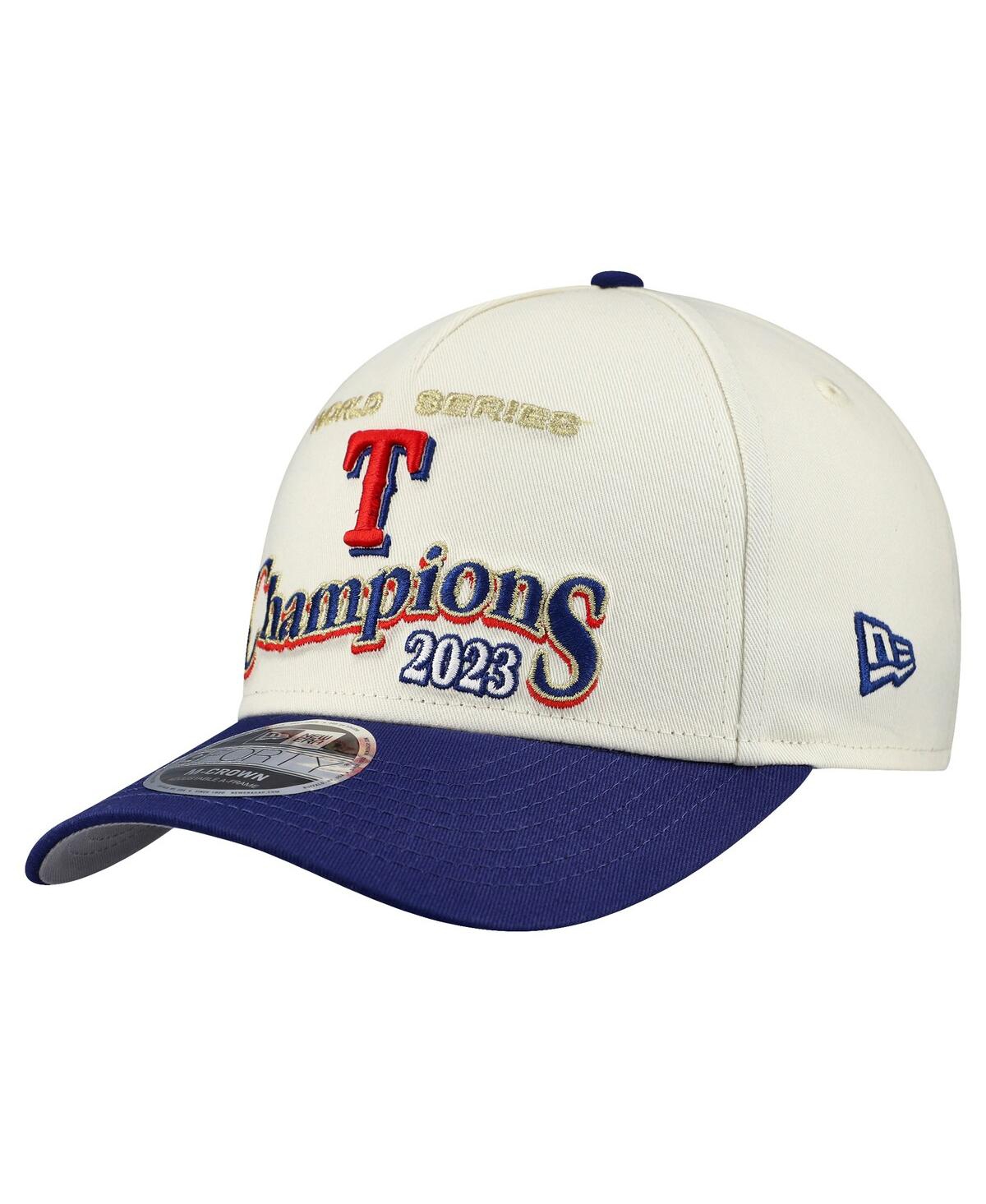 New Era Men's Cream/royal Texas Rangers World Series 9forty M-crown A-frame Adjustable Hat In White