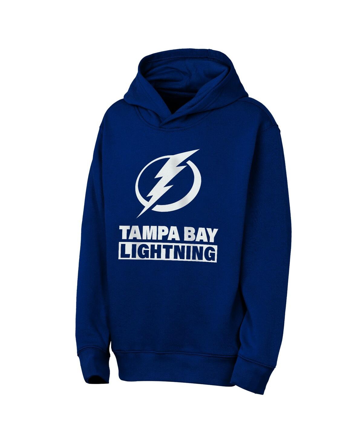 Outerstuff Big Boys And Girls Blue Tampa Bay Lightning Back To Basics Hoodie In Blue