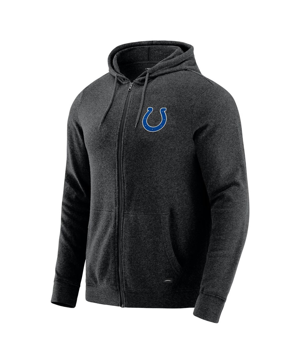 J. Palmer Men's Dark Heather Gray Indianapolis Colts Players Lounge Tri-Blend Full-Zip Hoodie