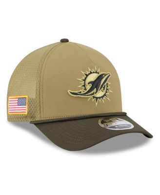 New Era - Men's Green Miami Dolphins 2025 Salute to Service 9FORTY A-Frame M-Crown Adjustable Hat