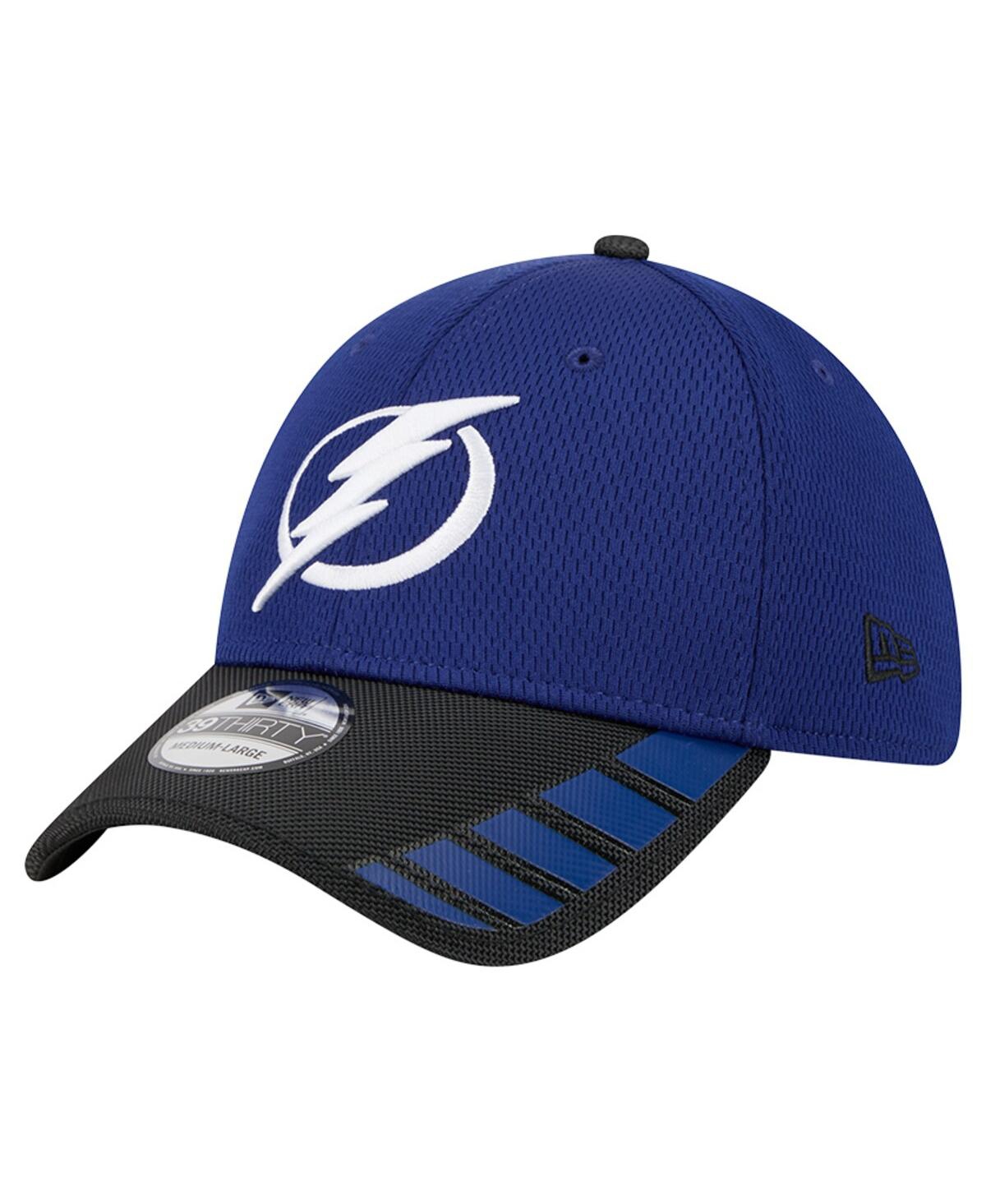 New Era Men's Blue Tampa Bay Lightning Visor Hit 39THIRTY Flex Hat