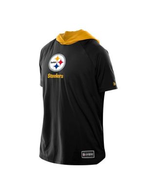 Men's Black Pittsburgh Steelers Combine Authentic Hooded Raglan Short-Sleeve T-Shirt