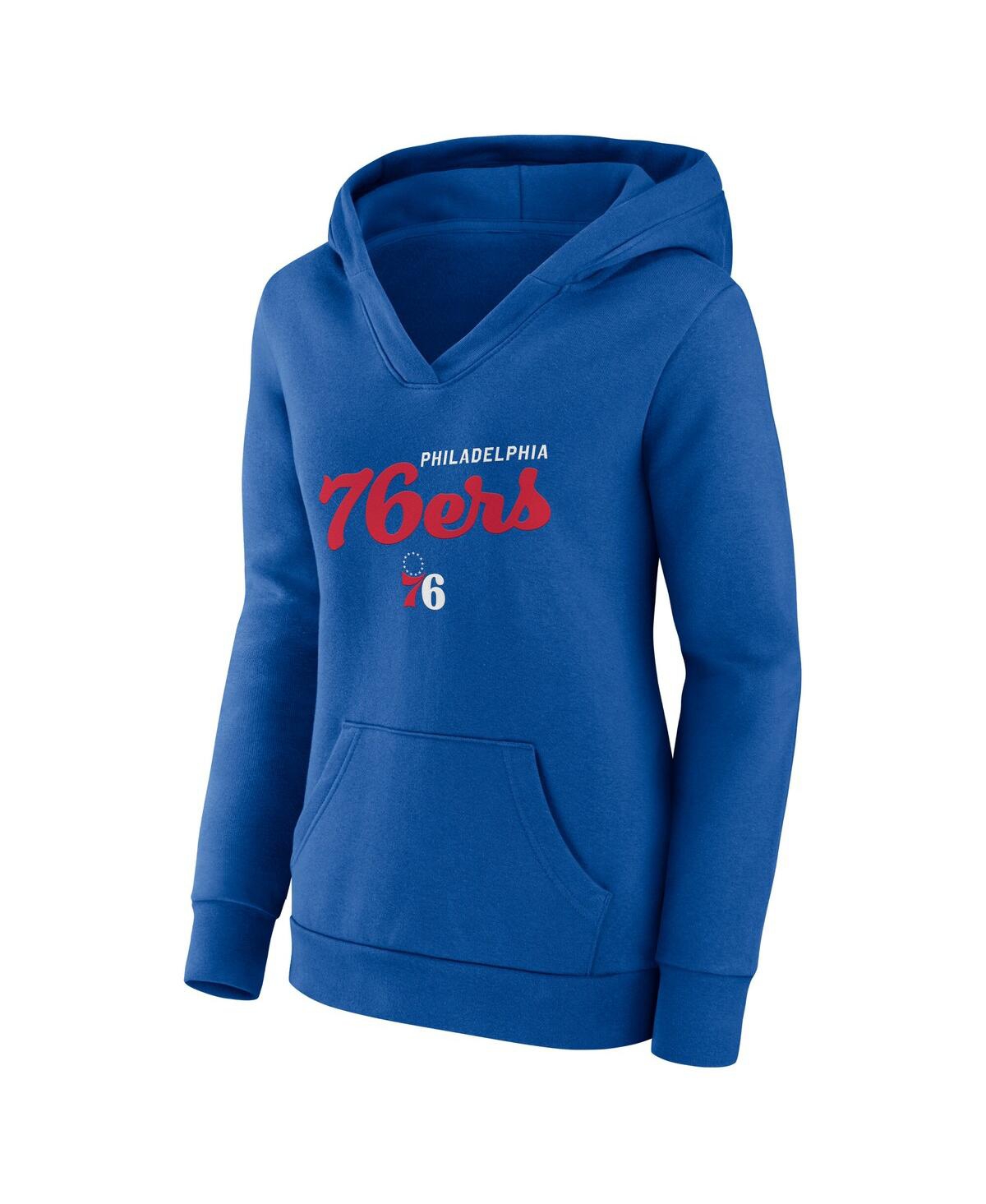 Logo Athletic Women's Royal Philadelphia 76ers Triumphant V-Neck Pullover Hoodie