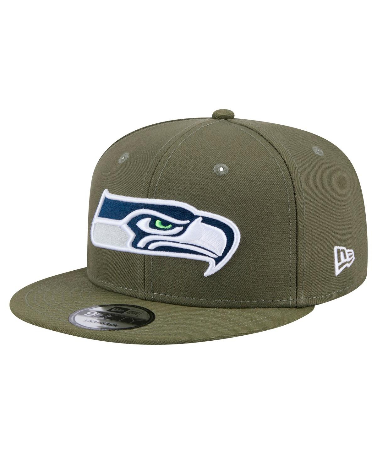 New Era Men's Olive Seattle Seahawks Main 9FIFTY Snapback Hat