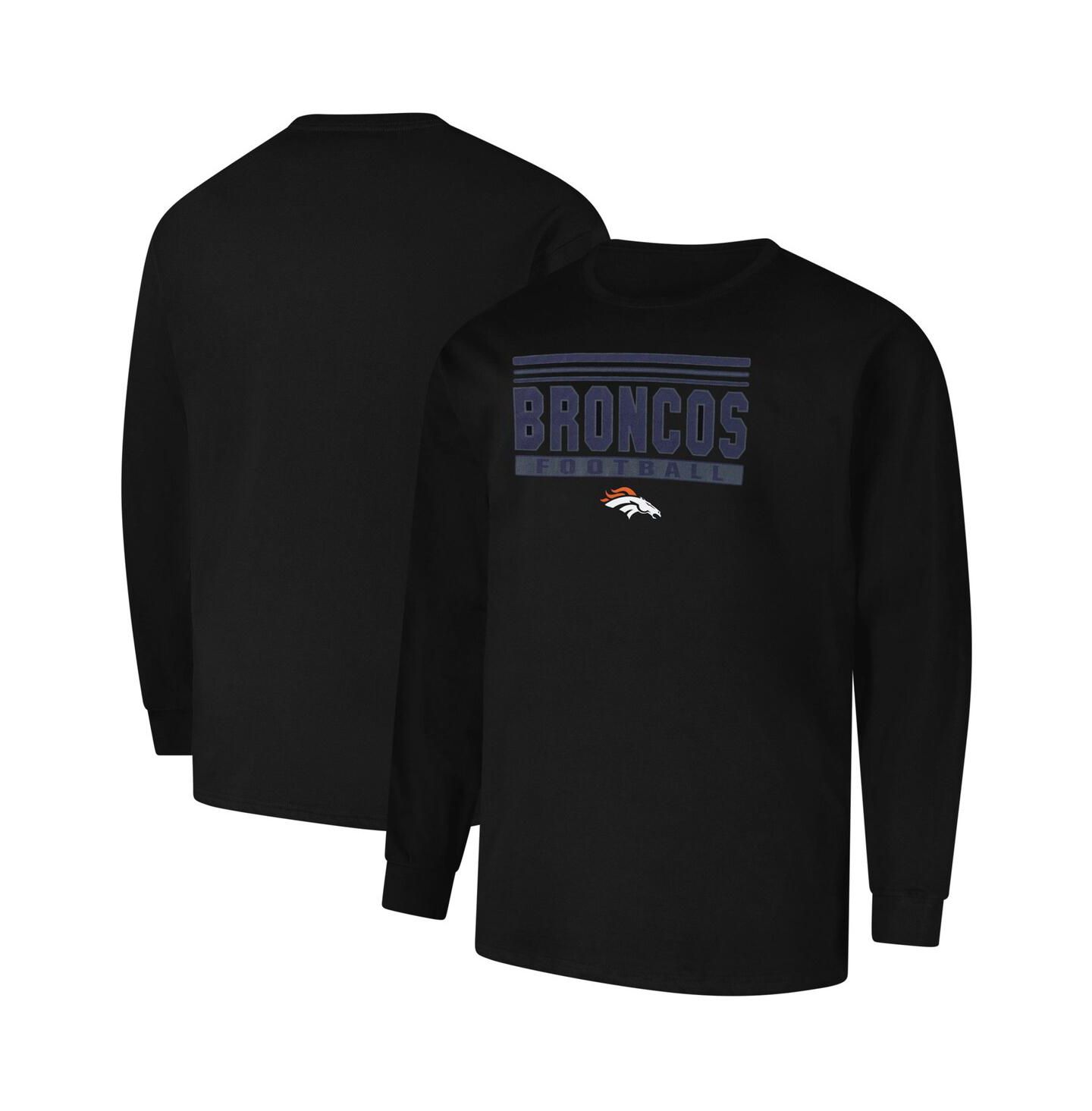 Мужская футболка Profile Black Denver Broncos Big & Tall Pop Long Sleeve — фото 1