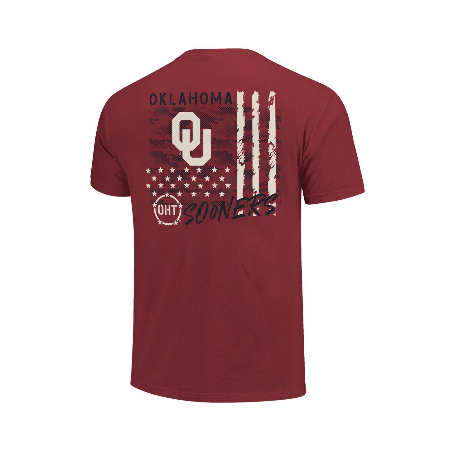 Мужская футболка Image One Crimson Oklahoma Sooners Comfort Colors OHT Camo Overlay — фото 2