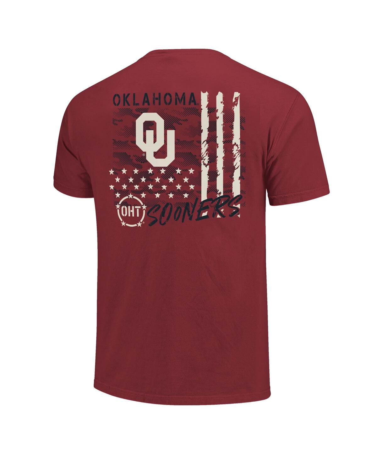 Image One Men's Crimson Oklahoma Sooners Comfort Colors Oht Camo Overlay T-Shirt