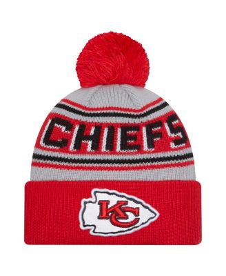 Big Boys and Girls Red Kansas City Chiefs Main Cuffed Knit Hat with Pom