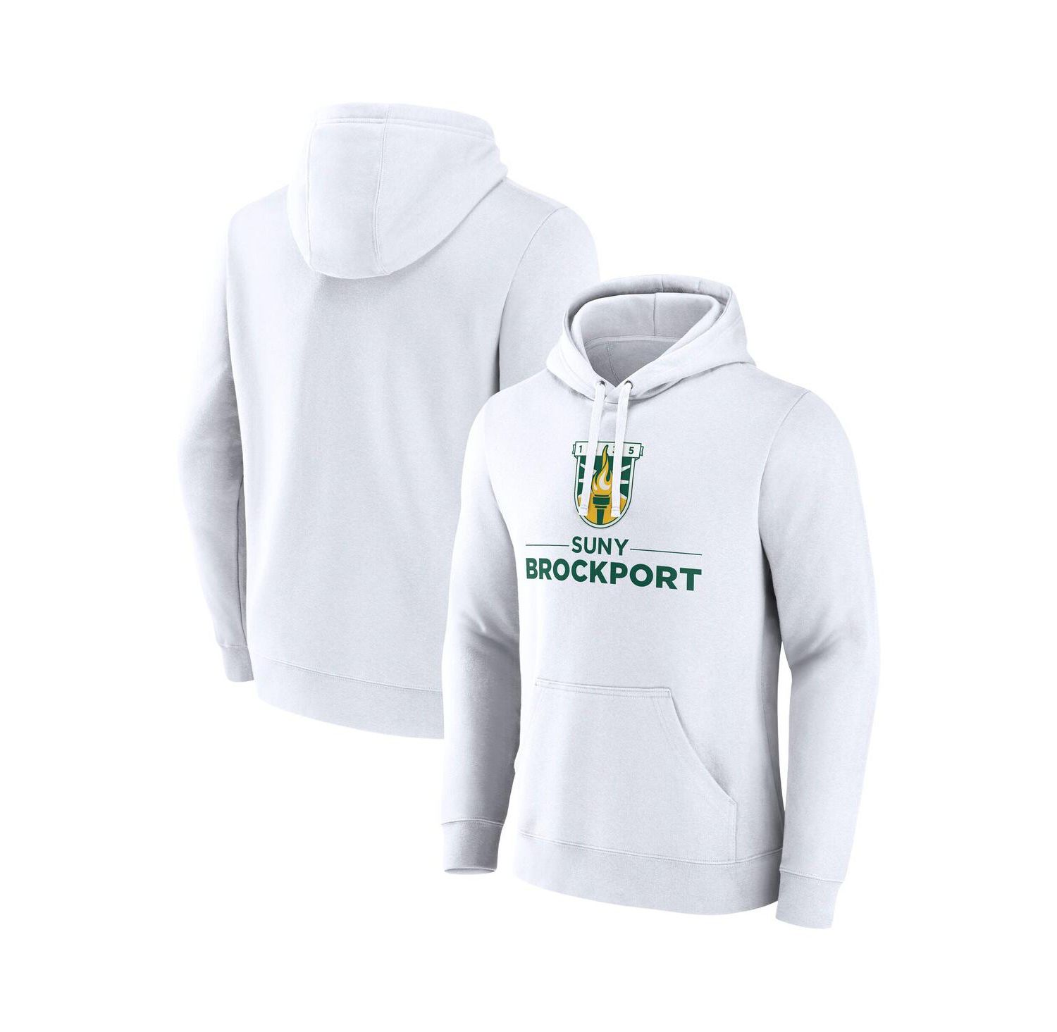 Men's White SUNY Brockport Golden Eagles Primary Logo Pullover Hoodie