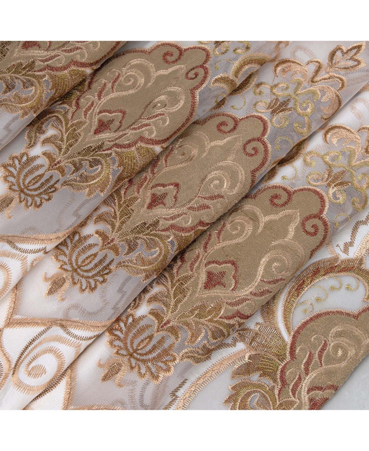 Rt Designer Collection Betsy Macrame Rod Pocket Curtain Panel 52" x 84" Gold