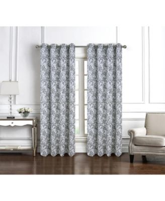 RT Designer Collection Brent Jacquard Luxurious Decorative Grommet Curtain Panel 54" x 84" Silver
