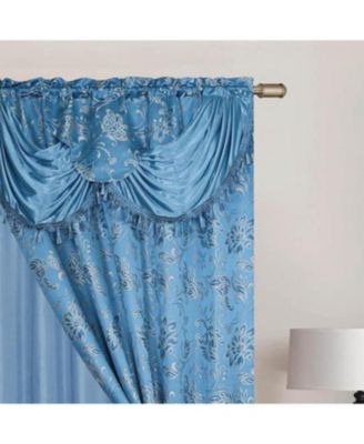 Clayton 2-Piece Double Panel High-Quality Room Darkening Grommet Curtain - Each Panel 54" X 84" Blue