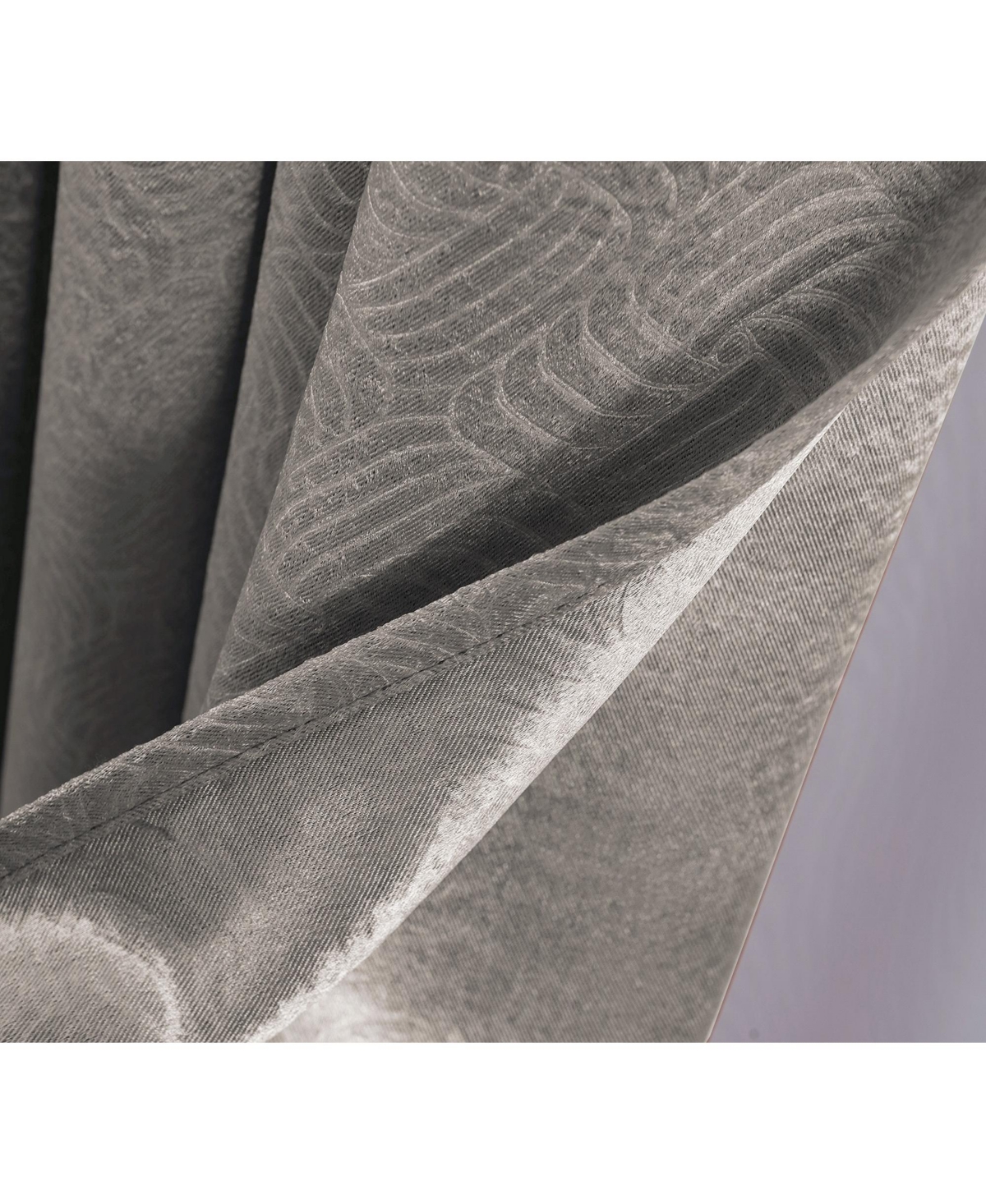 Rt Designers Nellie Embossed Blackout Grommet Panel - 52x95", Charcoal