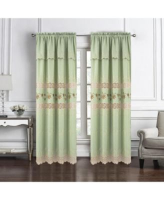 RT Designer Collection Antonia Macrame Luxurious Decorative Rod Pocket Curtain Panel 54" x 84" Sage