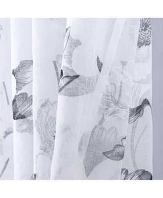 Jillian Rubber Doily Grommet Light Filtering Window Curtains for Bedroom 54" x 95" Rose