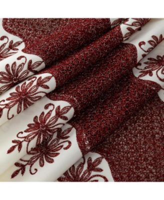 Donna Macrame Construction 3" Rod Pocket Curtain Panel 54" x 90" Beige/Burg