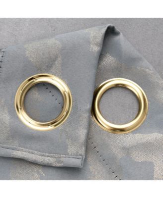 RT Designer Collection Heathrow Halo Foil Blackout Luxurious Decorative Grommet Curtain Panel 54" x 90" Silver