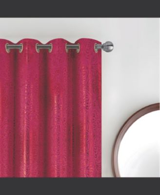 RT Designer Collection Helena Halo Foil Blackout Luxurious Decorative Grommet Curtain Panel 54" x 90" Red