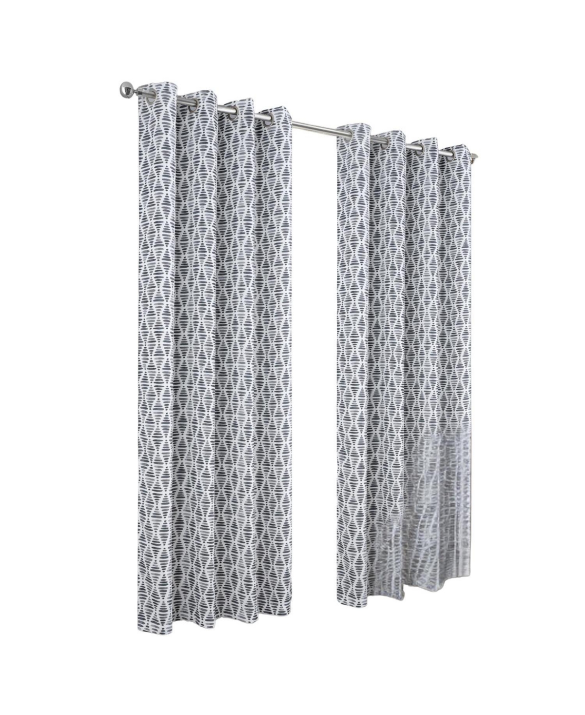 Rt Designer Collection Justice Printed Blackout Luxurious Decorative Grommet Curtain Panel 54" x 84" Grey