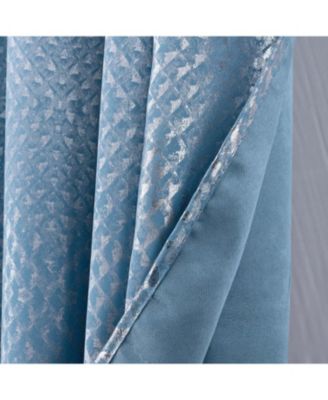 RT Designer Collection Hailey Halo Foil Blackout Grommet Curtain Panel 52" x 90" Wedgewood