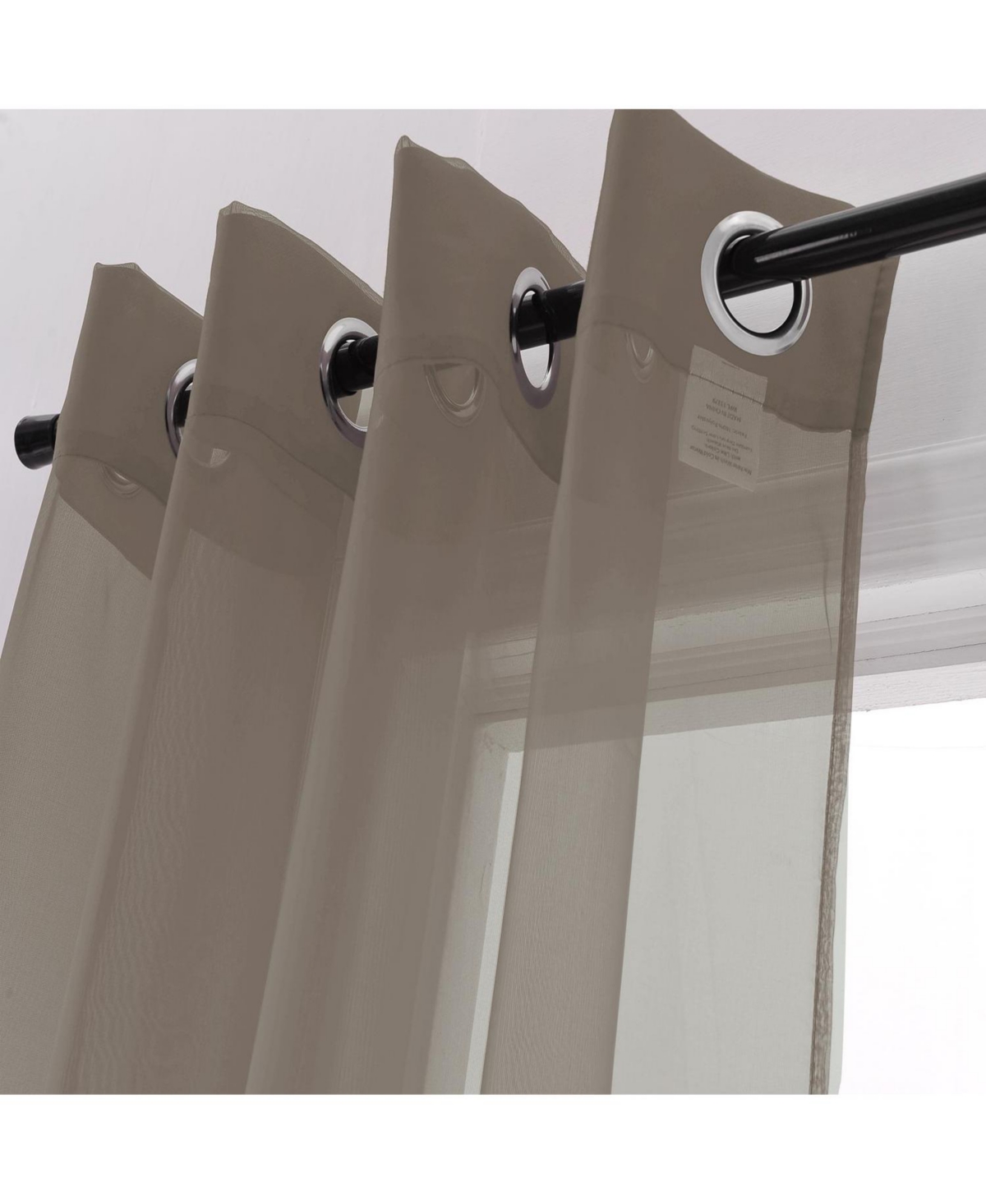 Rt Designers Collection Cara Grommet Curtain Panel for Windows 54" x 84" Chocolate