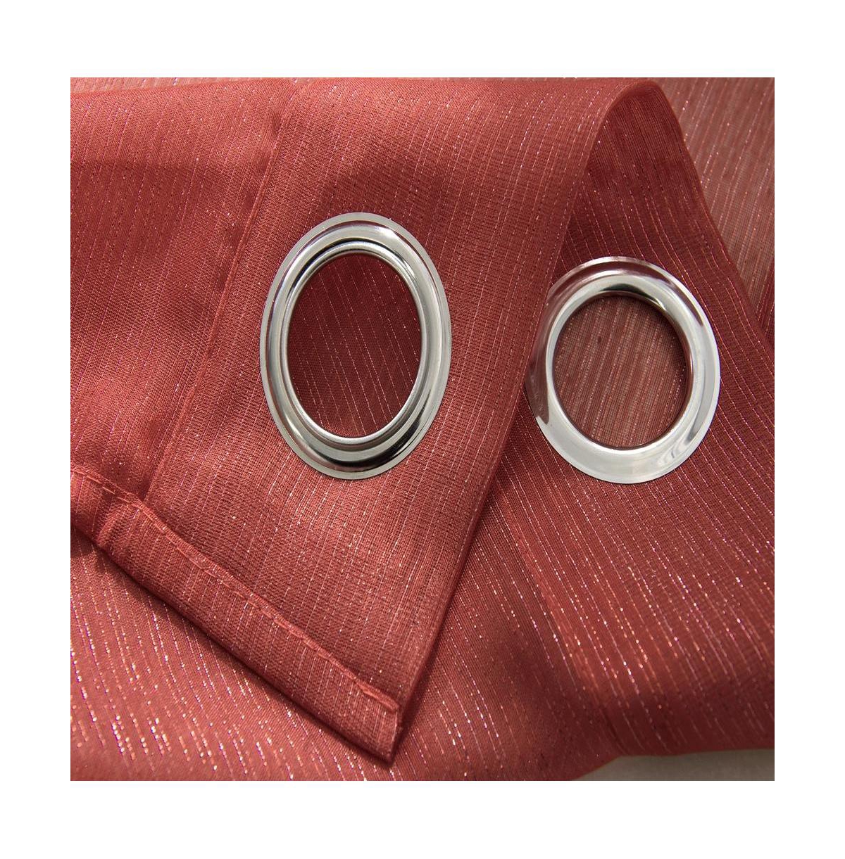 Rt Designers Collection Ramallah Lonnie Grommet Curtain Panel - 54x90", Red