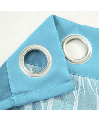 RT Designers Hendrix Double Layer Blackout Grommet Panel Pair - 2-Piece - 38"x84", Blue