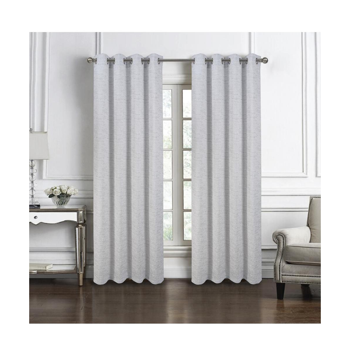 Rt Designers Collection Roman Jacquard Premium & Stylish Grommet Panel 54" x 90" Silver