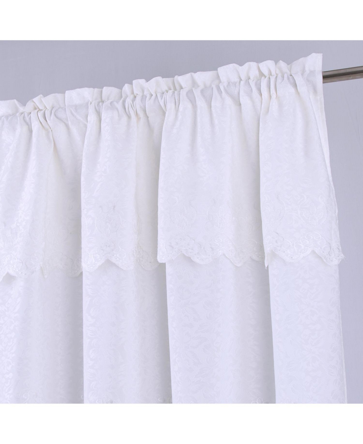 Rt Designer Collection Alice Macrame Luxurious Decorative Rod Pocket Curtain Panel 54" x 84" White