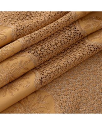 Donna Macrame Construction 3" Rod Pocket Curtain Panel 54" x 90" Gold