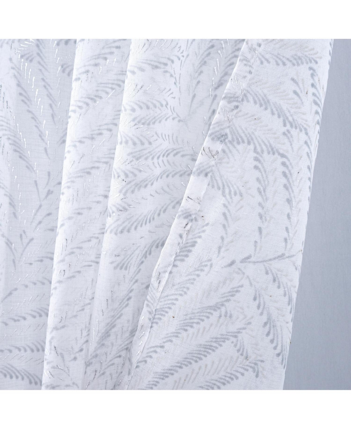 Rt Designers Collection Faye Grommet Metallic Sheer Printed Doily Curtain Panel