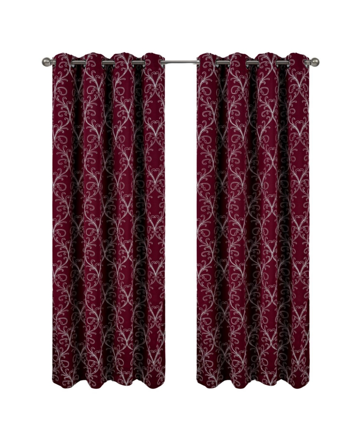 Rt Designer Collection Kimber Embroidered Blackout Luxurious Decorative Grommet Curtain Panel 54" x 84