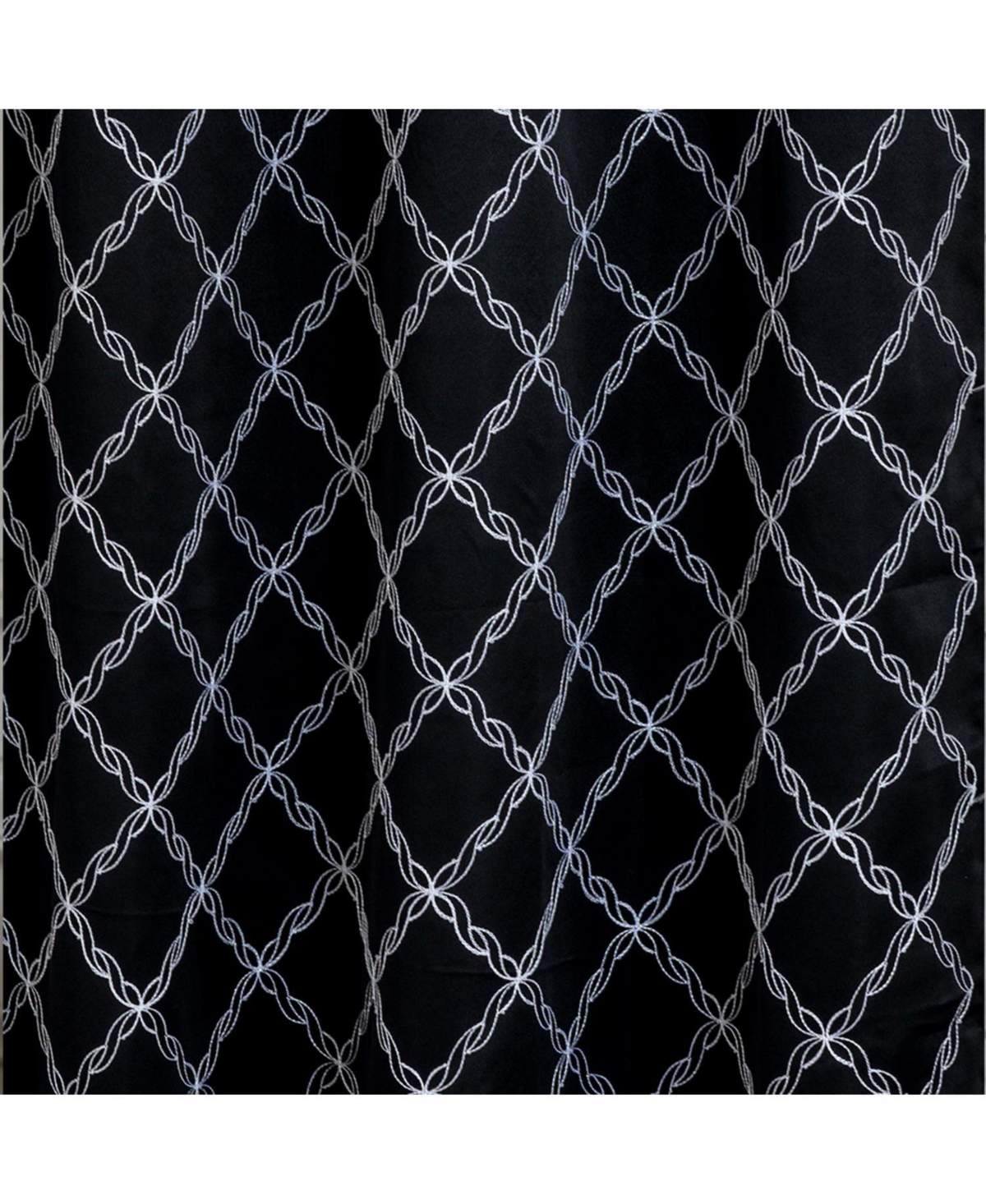 Rt Designer Collection Gable 2 Pack Embroidered Blackout Luxurious Decorative Grommet Curtain Panel 36" x 84" Black