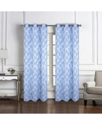 RT Designer Collection Ellis Jacquard 2 Pack Luxurious Modern Design Curtain Panel Pair 36" x 84" Wedgwood