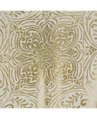 RT Designer Collection Helena Halo Foil Blackout Luxurious Decorative Grommet Curtain Panel 54" x 90" Taupe