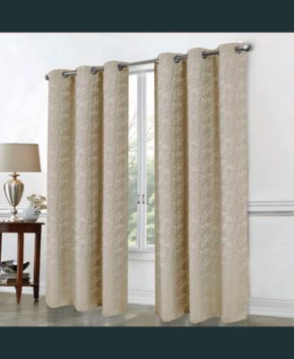 RT Designer Collection Calypso Shimmer Jacquard 2 Pack Grommet Curtain Panel Pair 36" x 84" Taupe