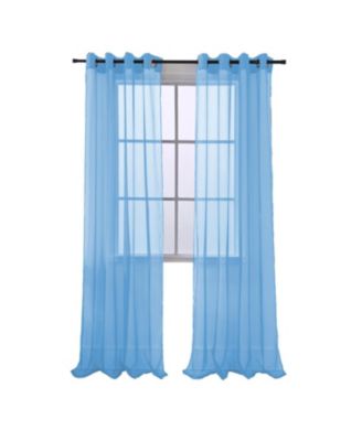 Cara Grommet Curtain Panel for Windows 54" x 84" Neon Blue